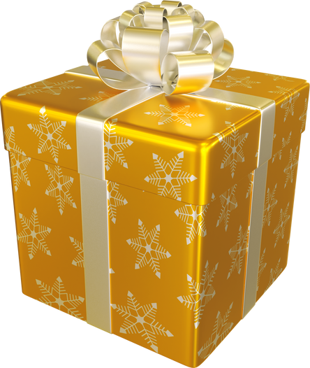 Yellow Christmas Gift Box 