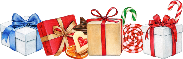 Watercolor Christmas Gifts 