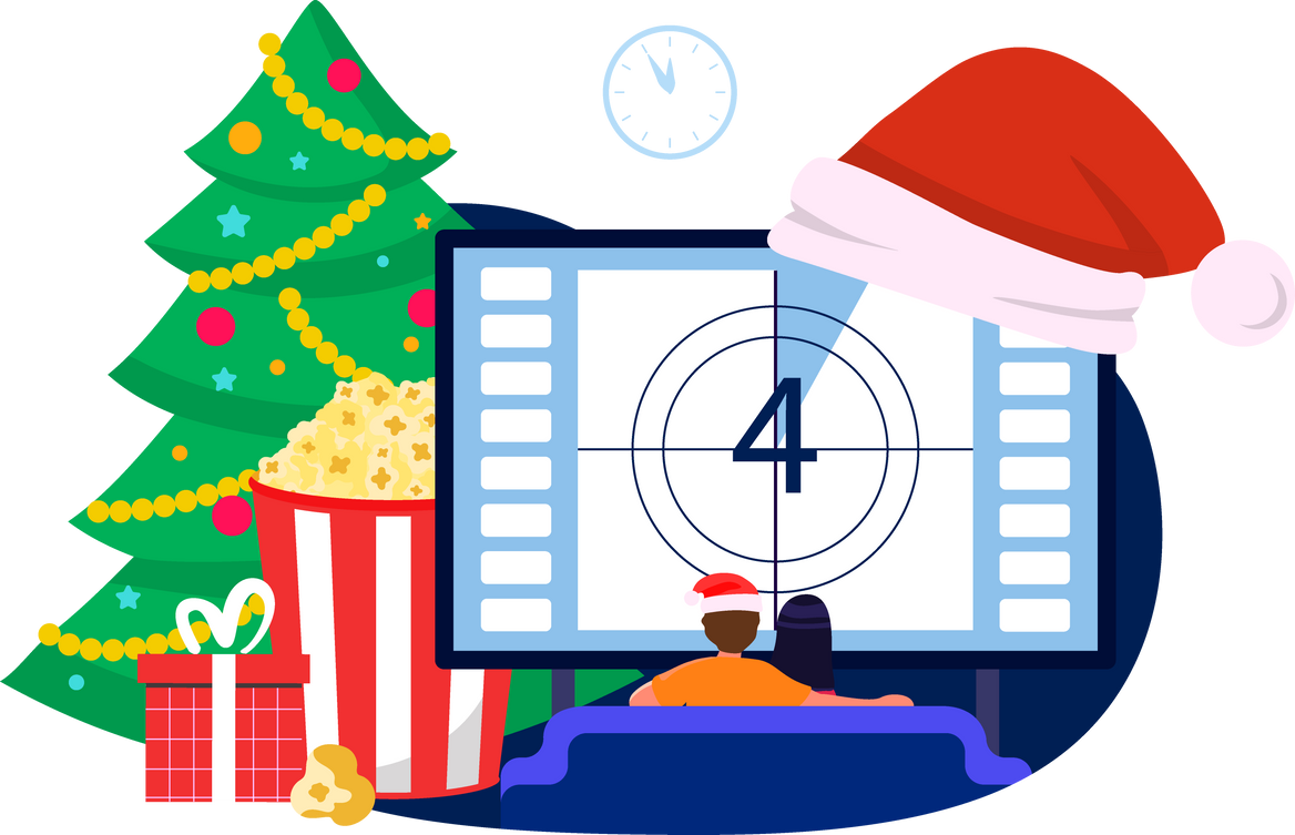 Couple Watching Christmas movie